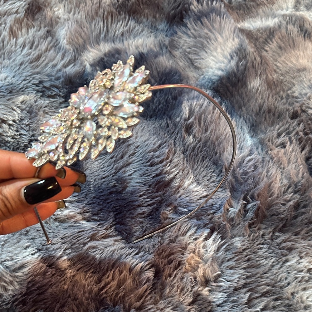 Elegant Silver Crystal Headband